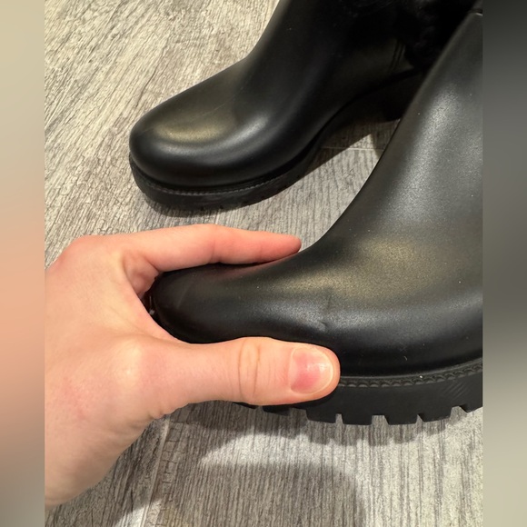 Moncler black knit Ginette rain boots - Picture 3 of 16